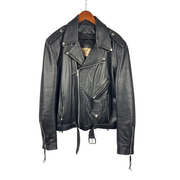 Men’s Genuine Leather Size 48 Black Leather Jacket. - Picture 1 of 5